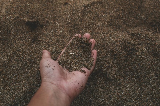 hand holding soil