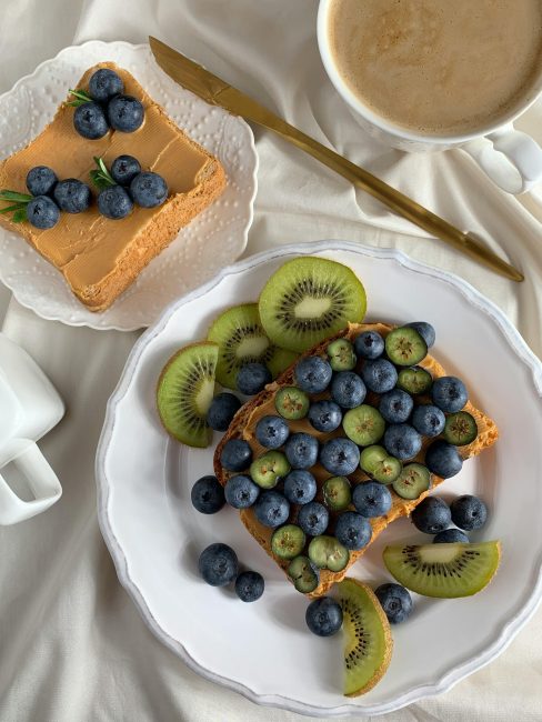 berries on toast