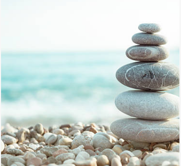 stone pile on the beach