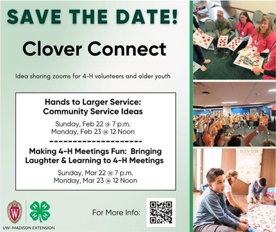 Clover Connect Flyer.  information on flyer in column next to flyer
