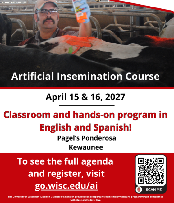 Artificial Insemination Course, April 15 & 16, 2027. click image for more information.
