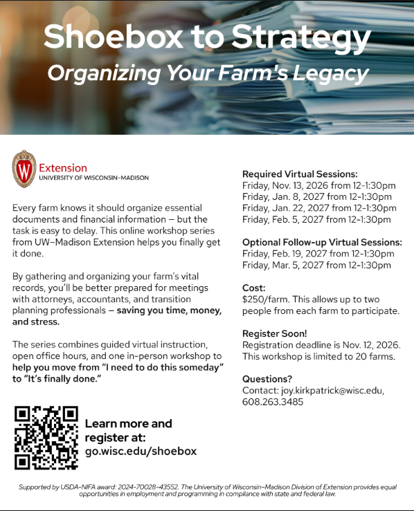 Shoebox to Strategy organizing your farm's legacy.  Click image for information.