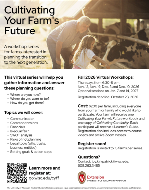 Cultivating your farm's future. virtual workshop. click image for more information.