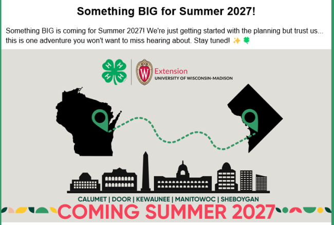Something big coming in the summer of 2027. Trip to Washington DC???  More information to come.